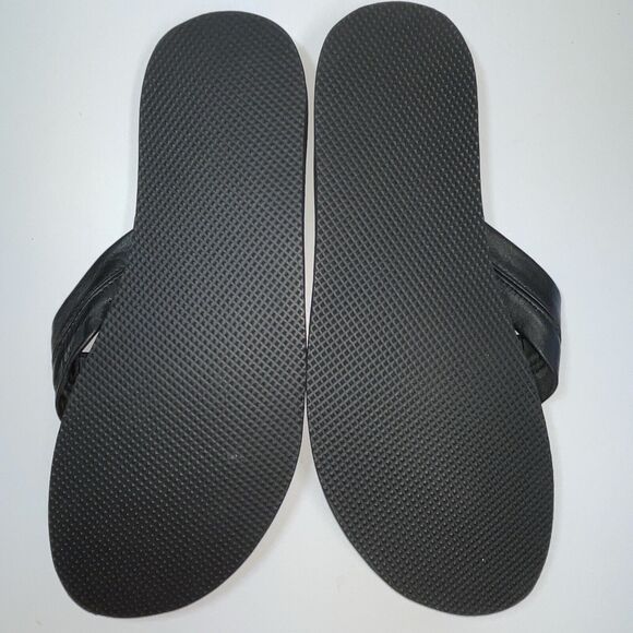 To Boot New York Limon Leather Flip Flop In Black Sz 12 New W/O Tag - Picture 6 of 11